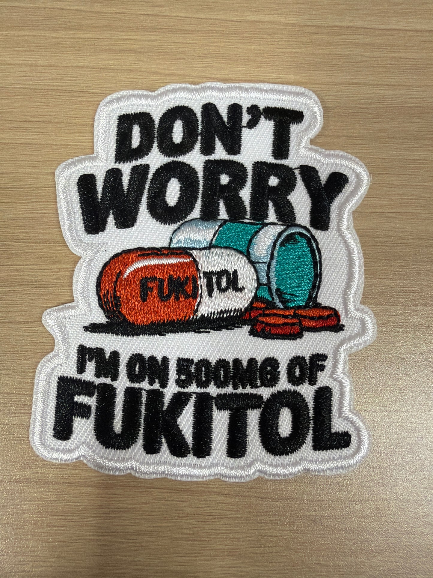 Don’t Worry Iron On Patch – Positive Quote Aesthetic Patch
