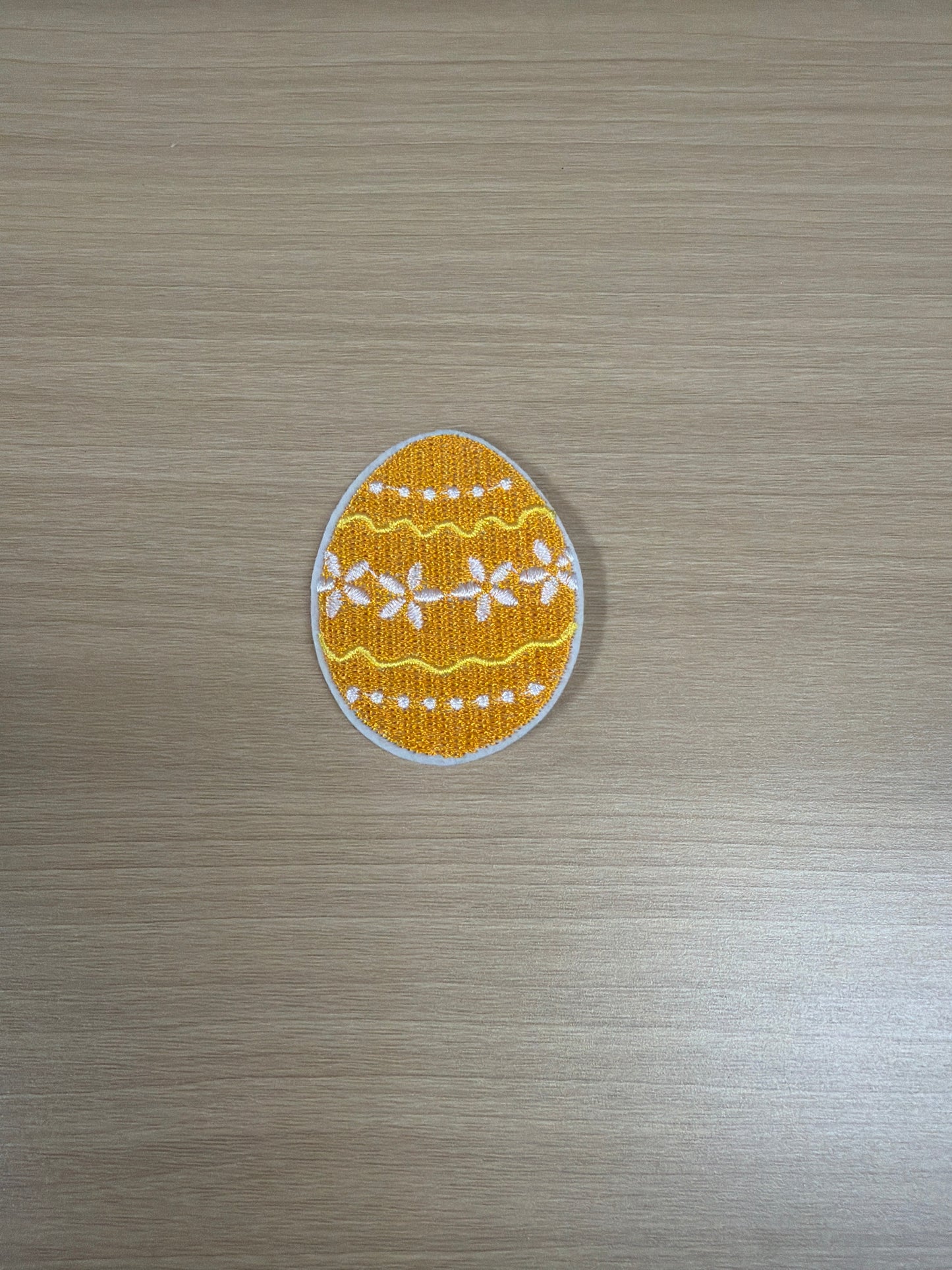 Orange Pattern Easter Egg Iron On Patch (2")