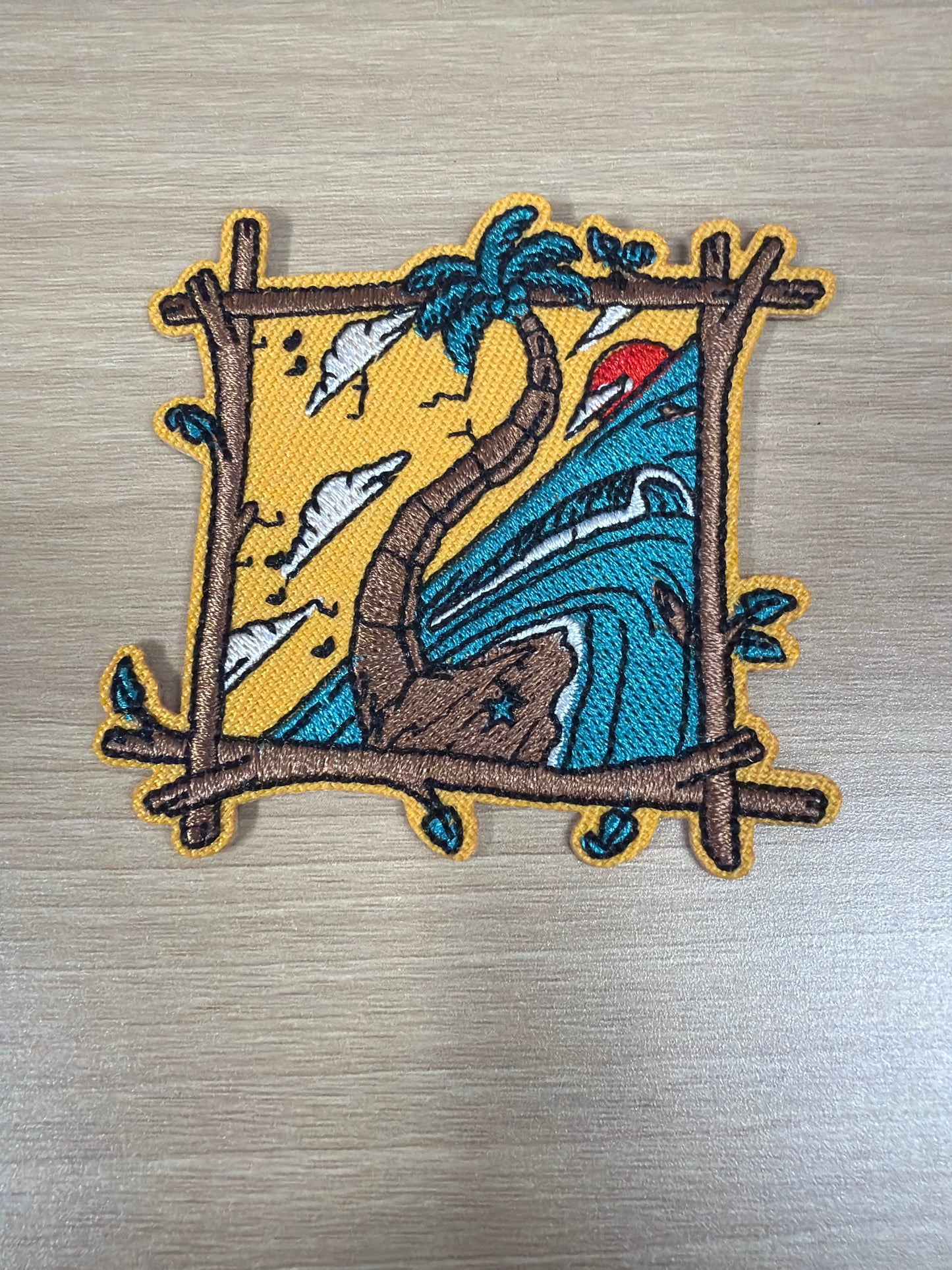 Tropical Island Iron On Patch – Beach Vacation Aesthetic