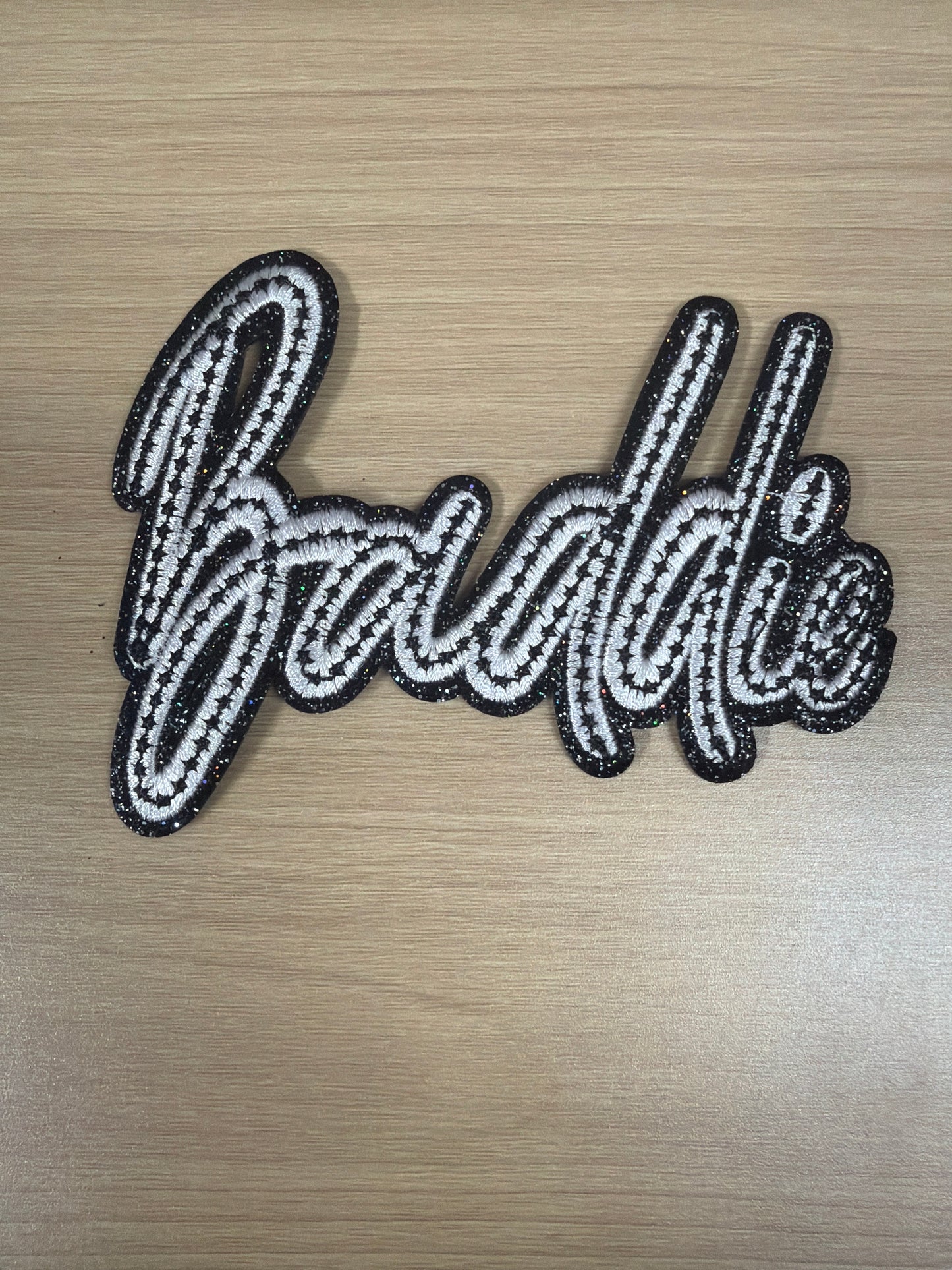 White Black Glitter Baddie Iron On Patch – Cute Girly Style Patch