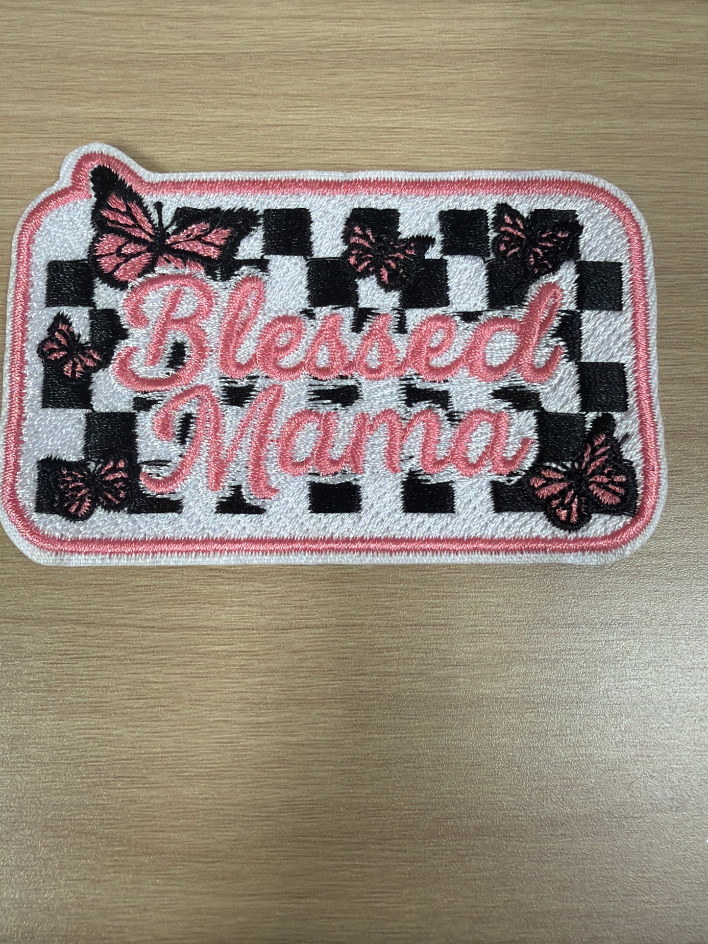 Blessed Mama Pink Iron On Patch – Cute Mom Life Aesthetic Patch