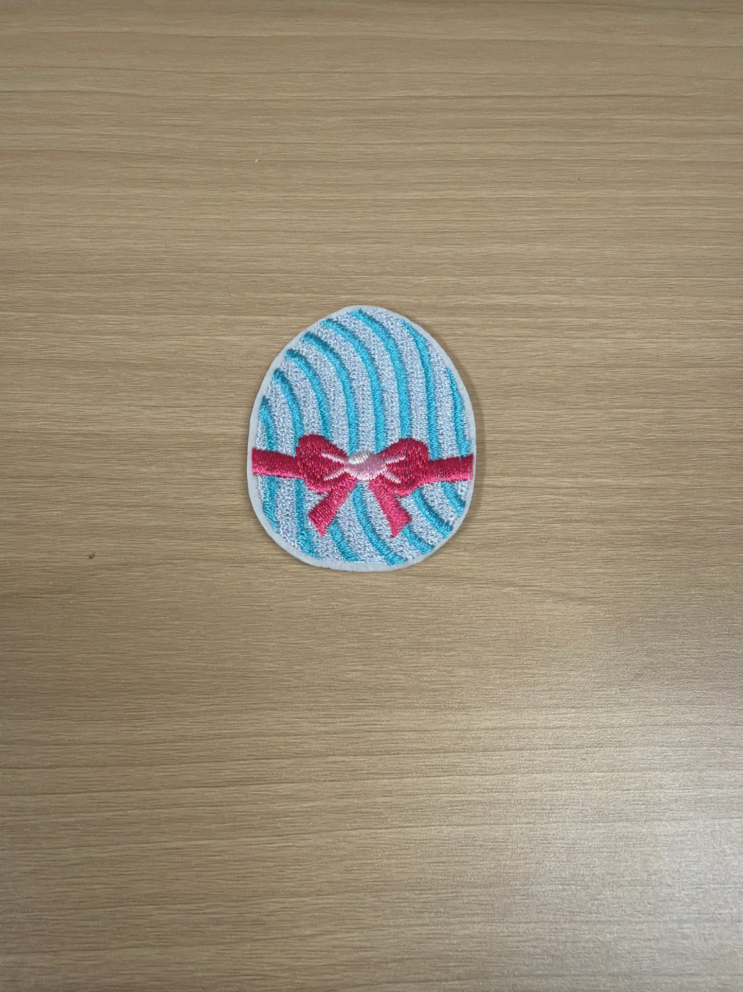 Easter Egg With Bow Iron On Patch (2")