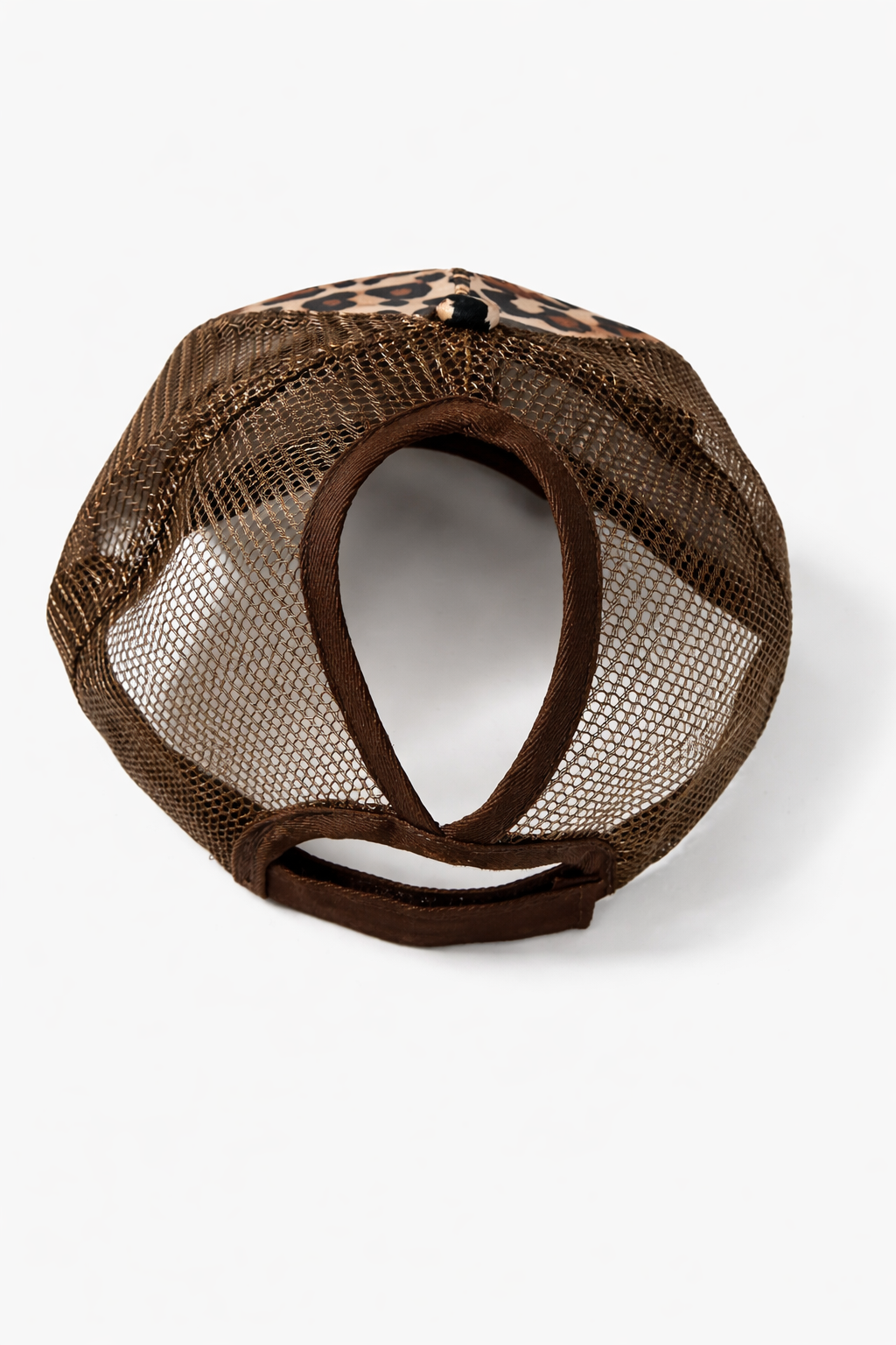 Leopard Print Ponytail Trucker Hat