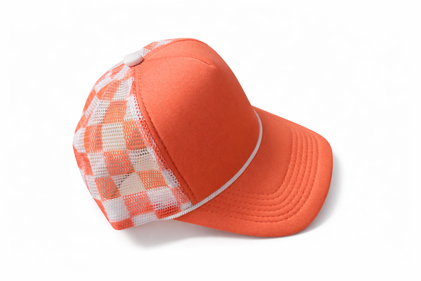 Coral/White Trucker Hat | Custom Patch Hat Base