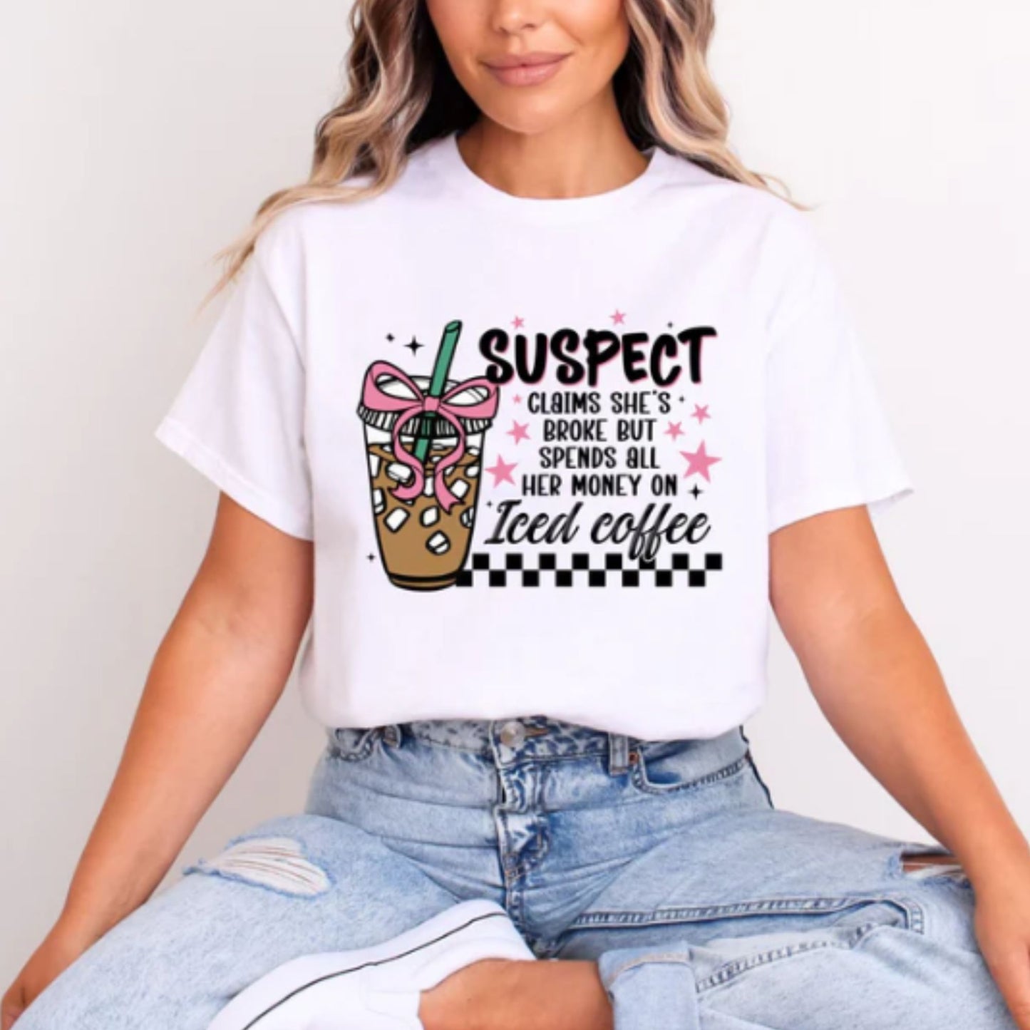 Glitter Screen Print Ice Coffee