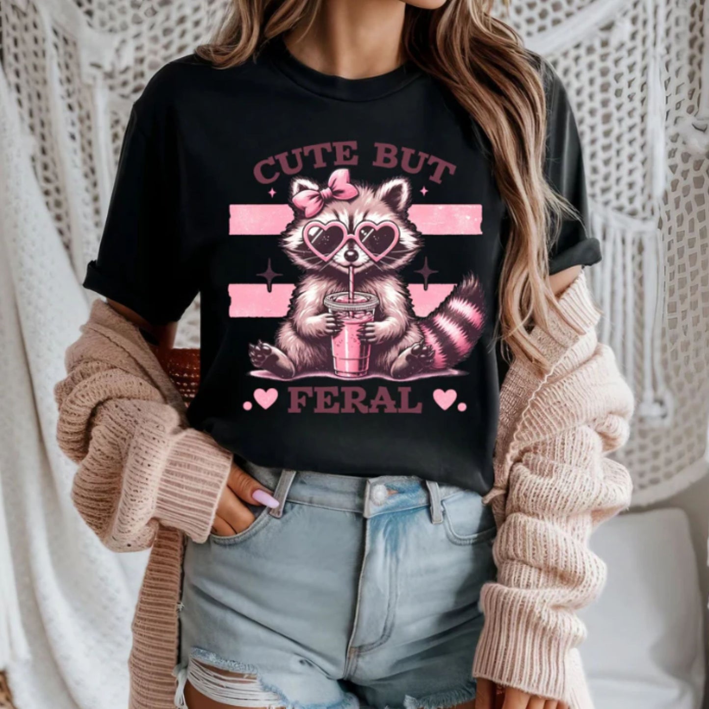 Glitter Screen Print Cute but Ferral