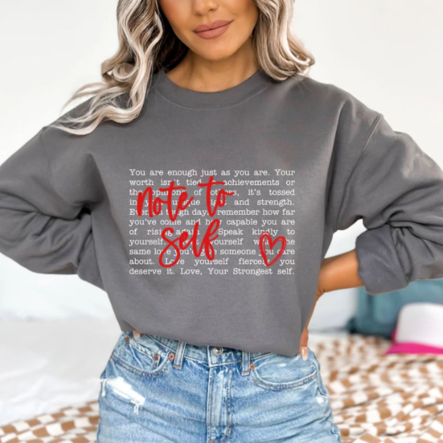 Glitter Screen Print Note to Self