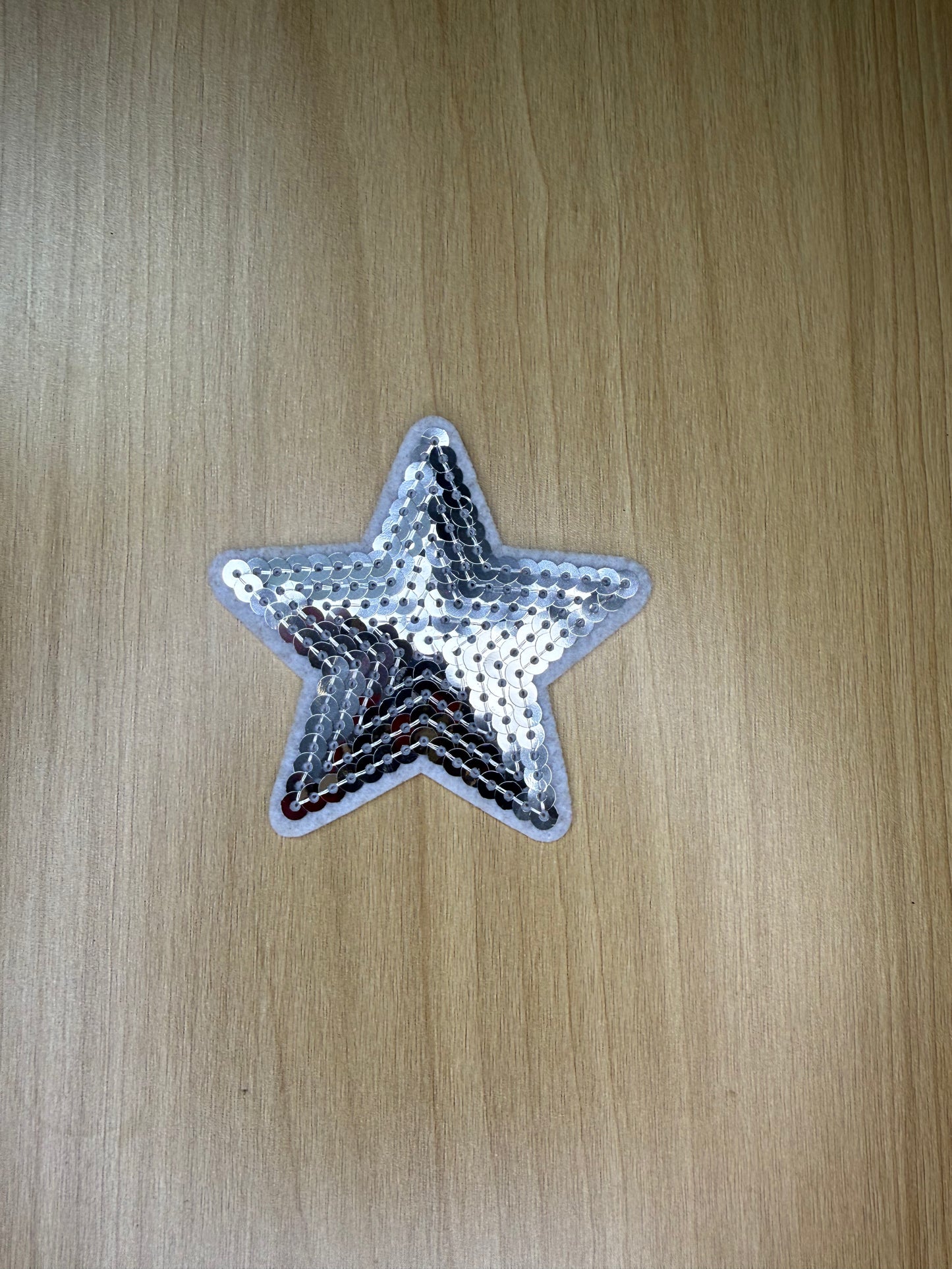2” Sequins Star Iron on Patch Silver