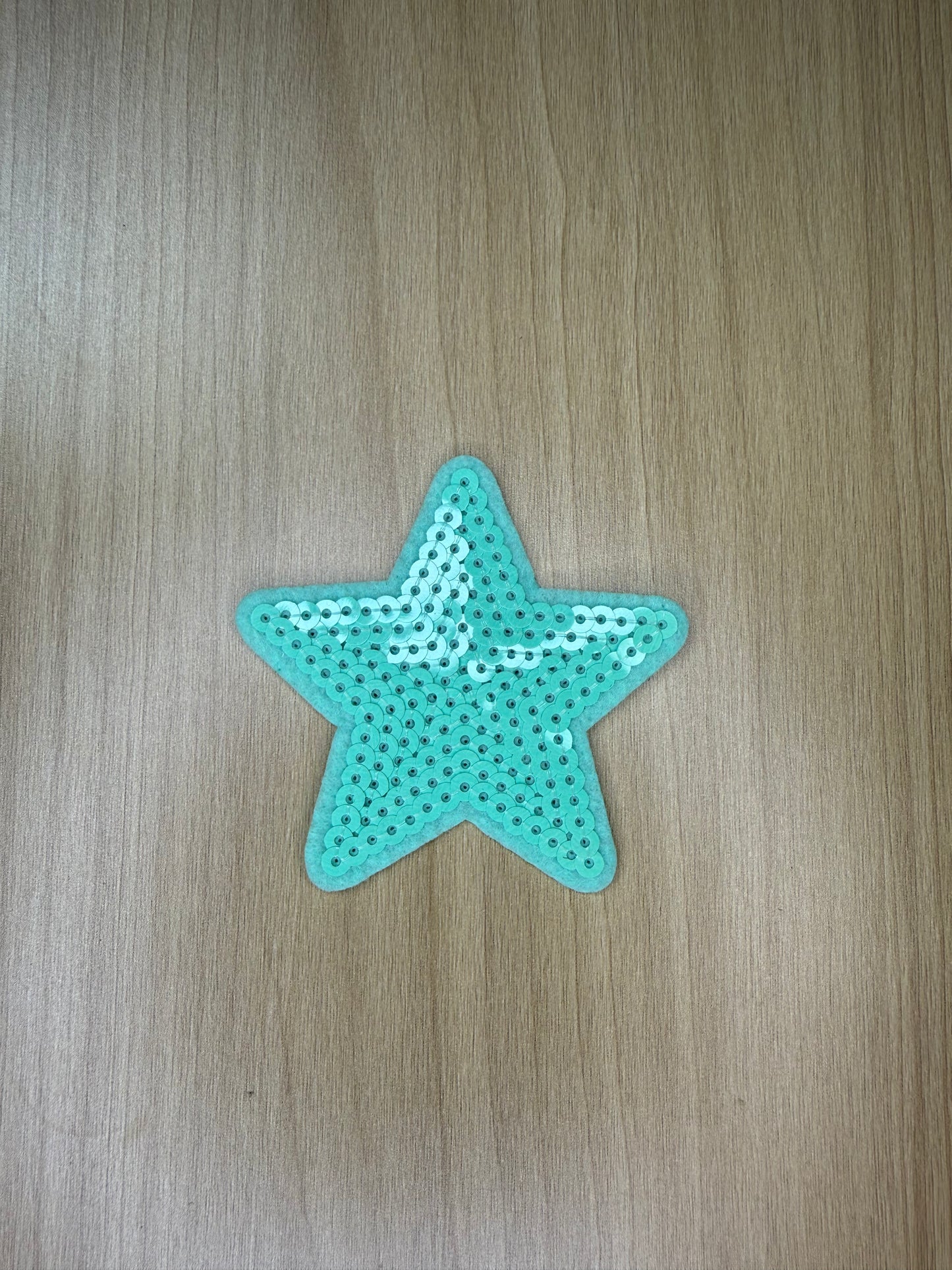2” Sequins Star Iron on Patch Mint