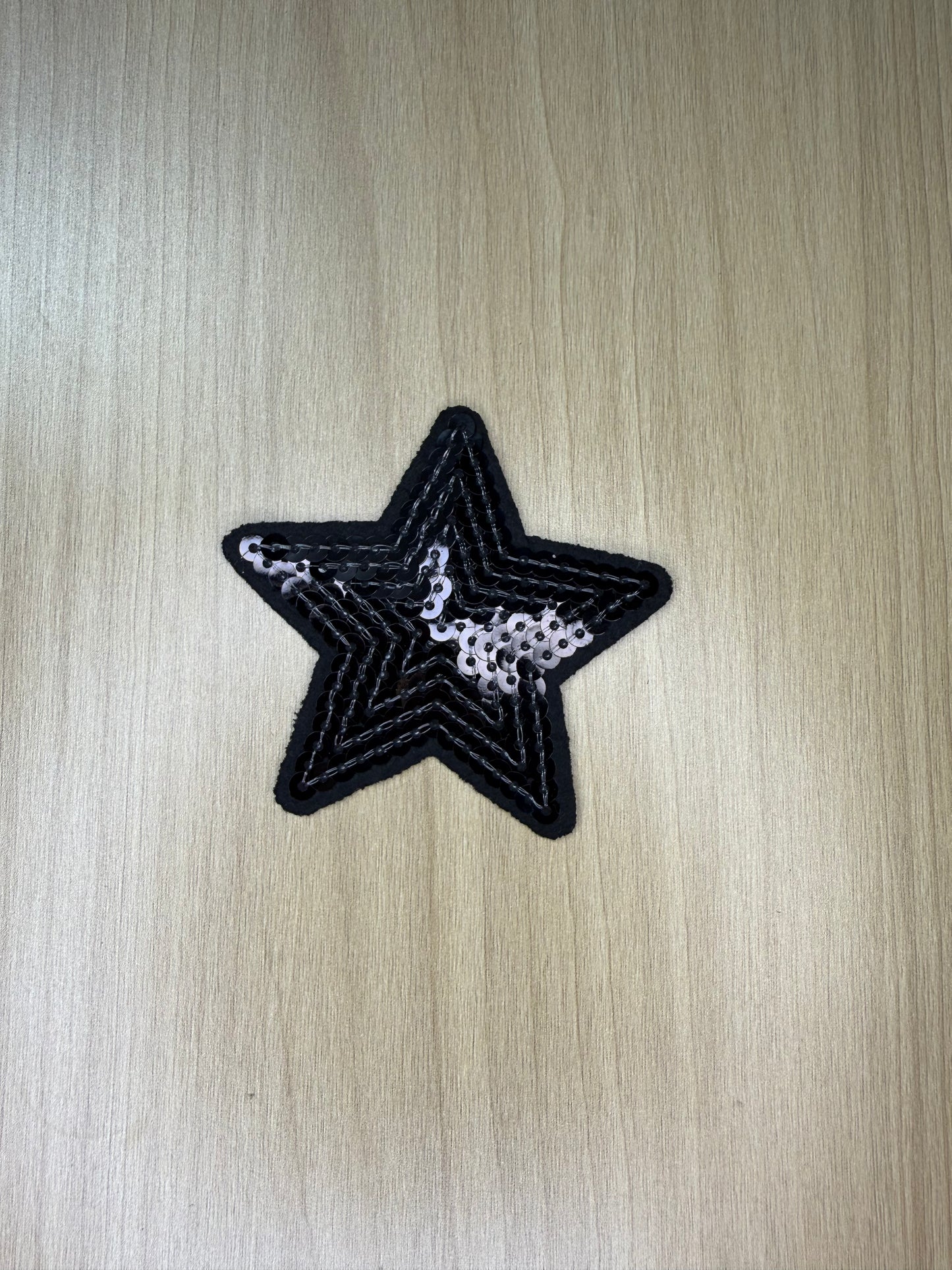 2” Sequins Star Iron on Patch Black