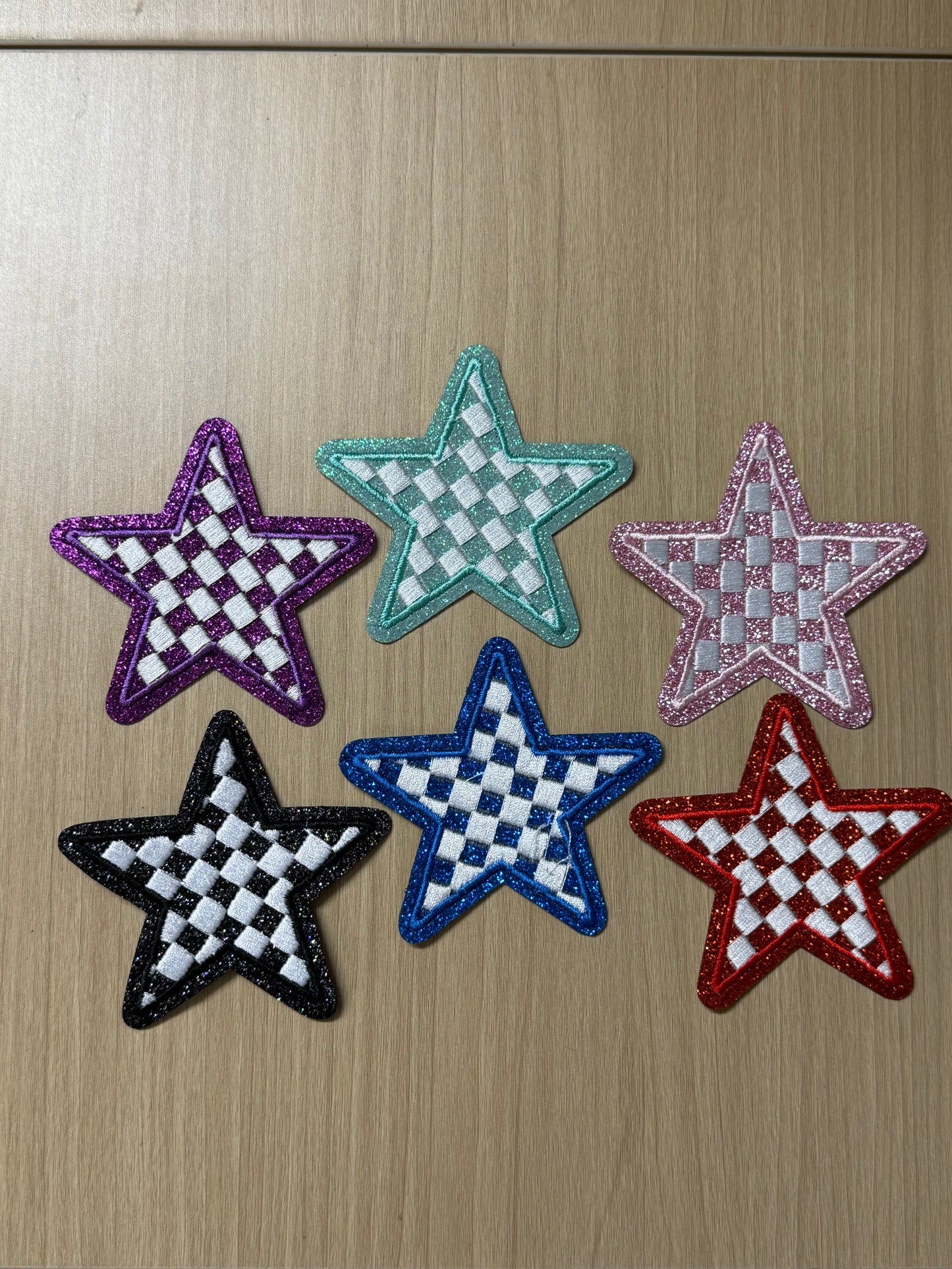 4” Star Iron On Patches Glitter