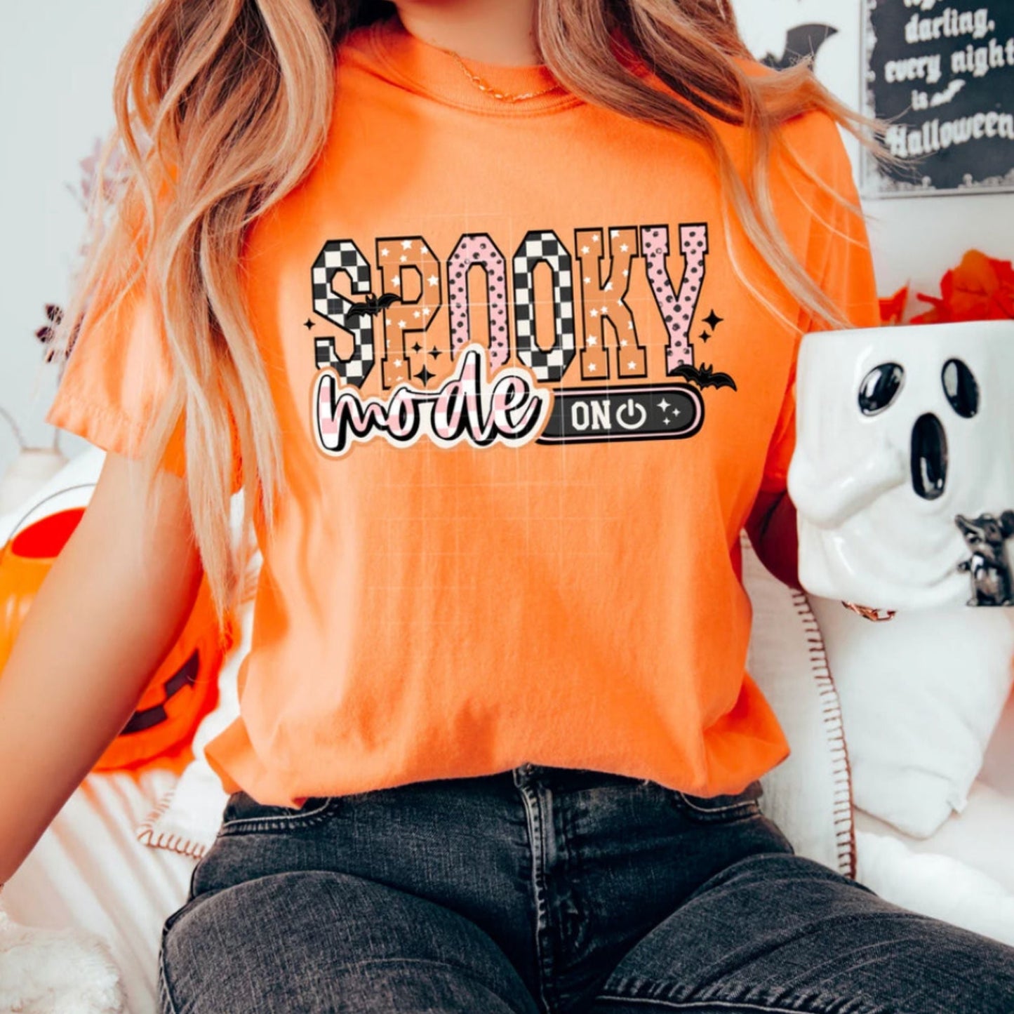 Glitter Screen Print Spooky Mode - T-shirt, Crewneck and Hoodie