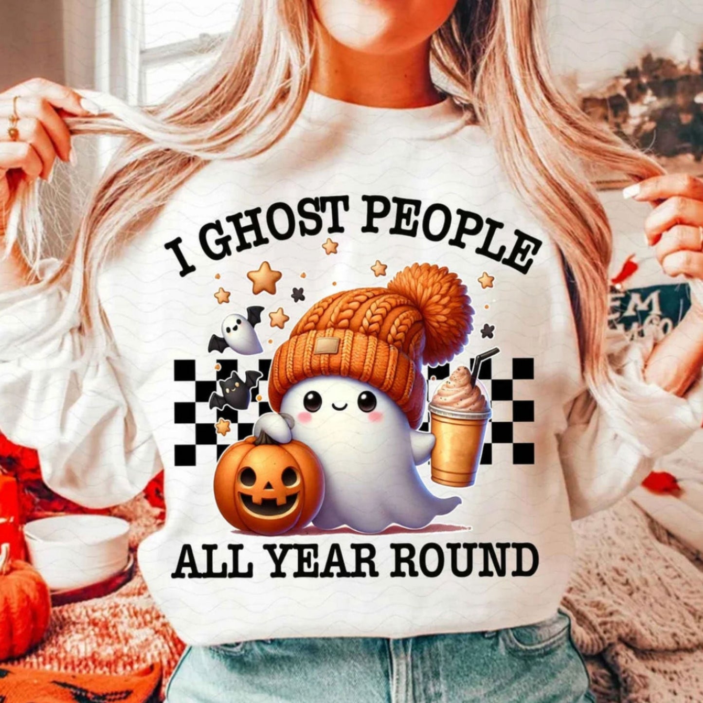 Glitter Screen Print Ghost People - T-shirt, Crewneck and Hoodie