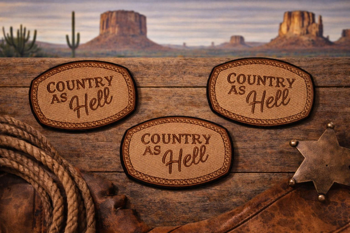Country As Hell Embroidered Patch Western Humor Iron On Badge