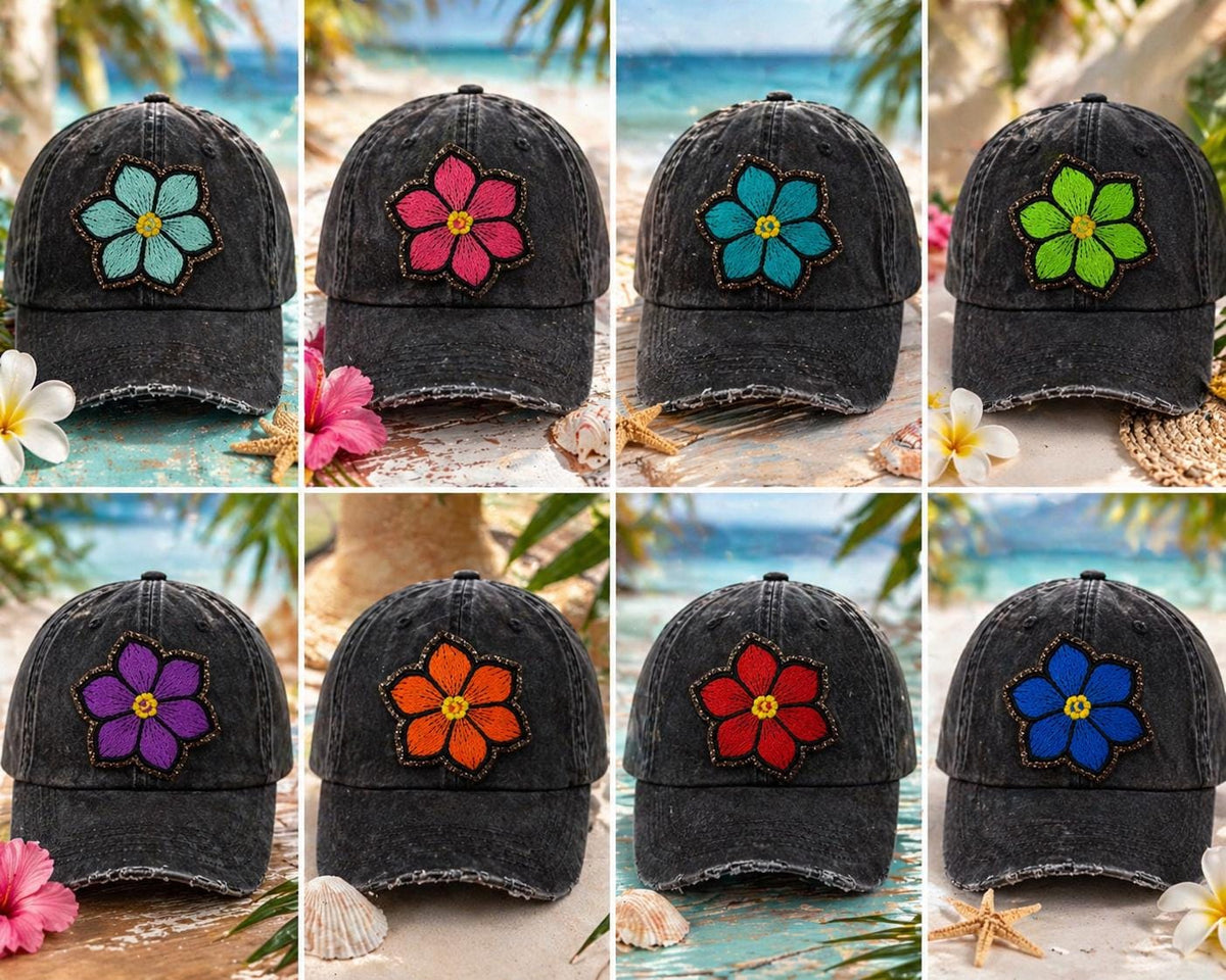 Embroidered Flower Patch Set, Retro Floral Iron-On Applique, Boho Daisy Design