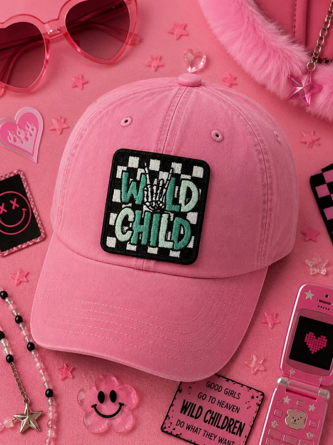 Wild Child Embroidered Patch | Iron-On Y2K Grunge Applique