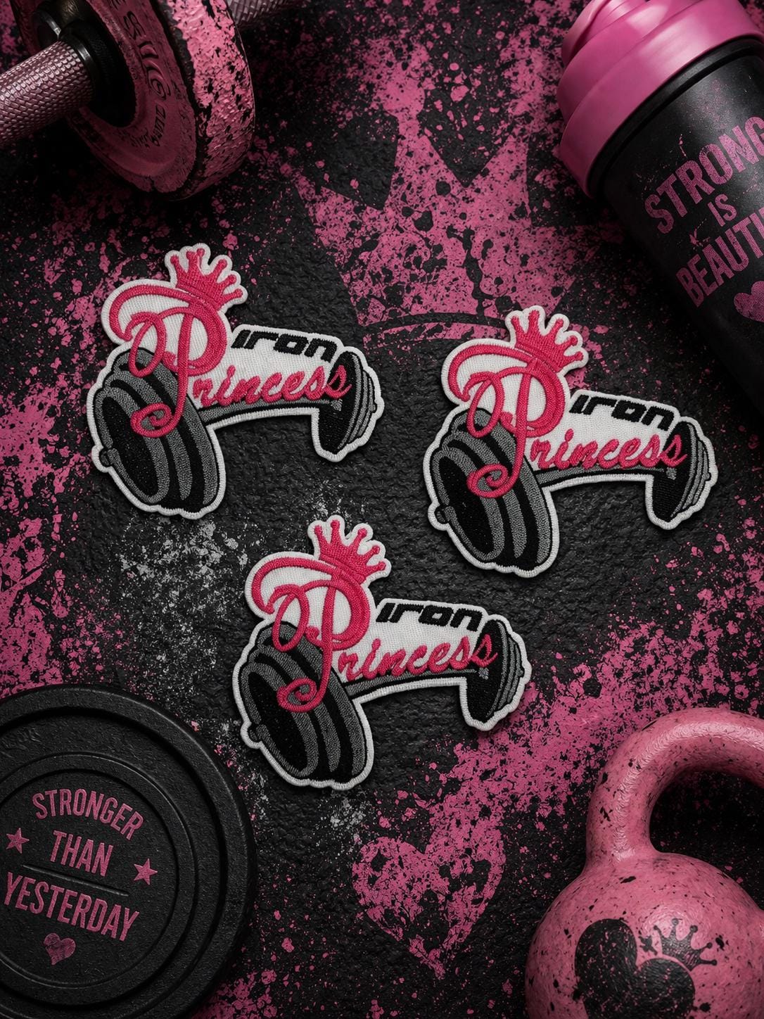 Iron Princess Embroidered Patch, Fitness Gym Weightlifting Hat Applique