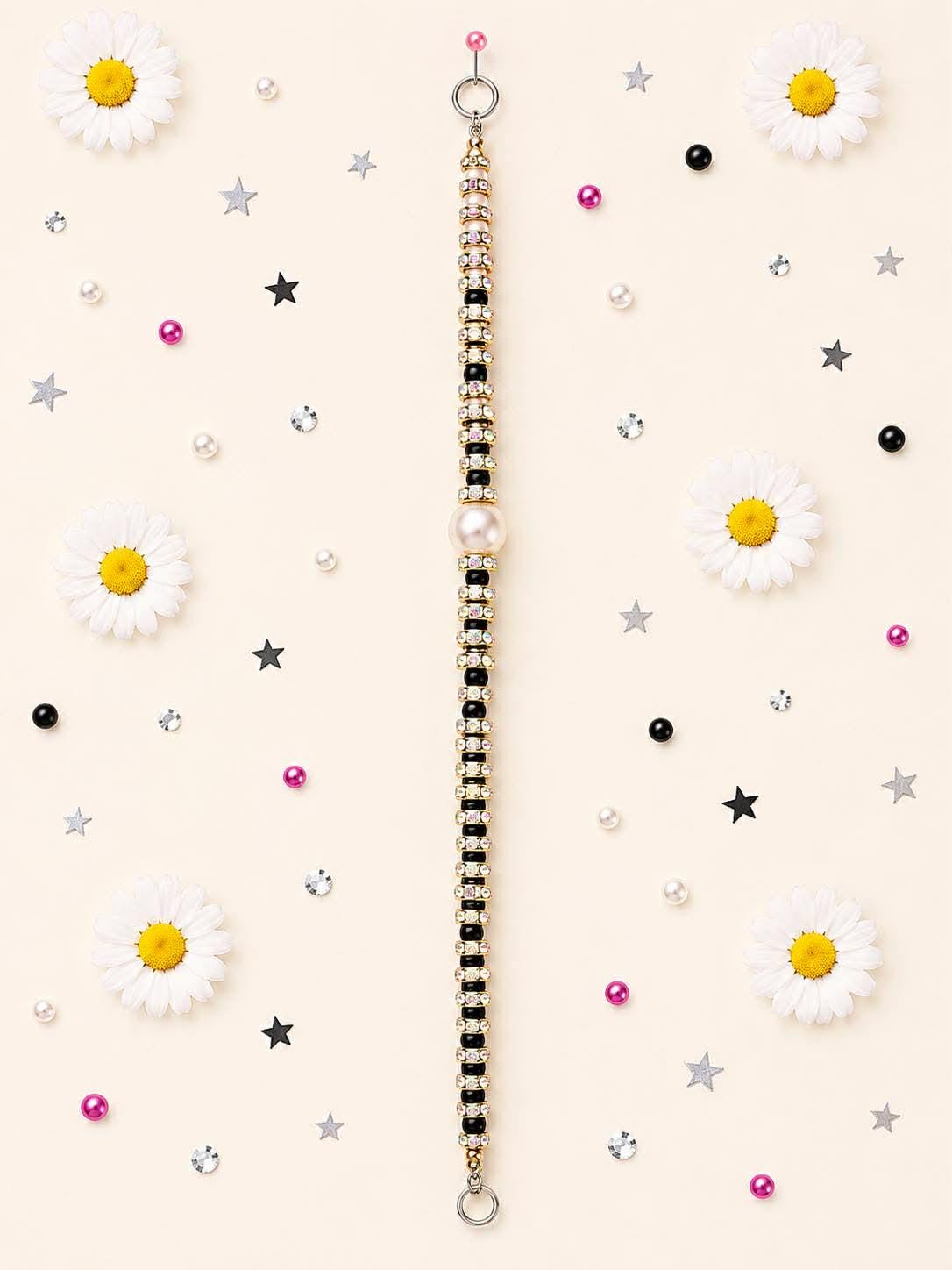 Pearl Rhinestone Hat Chain