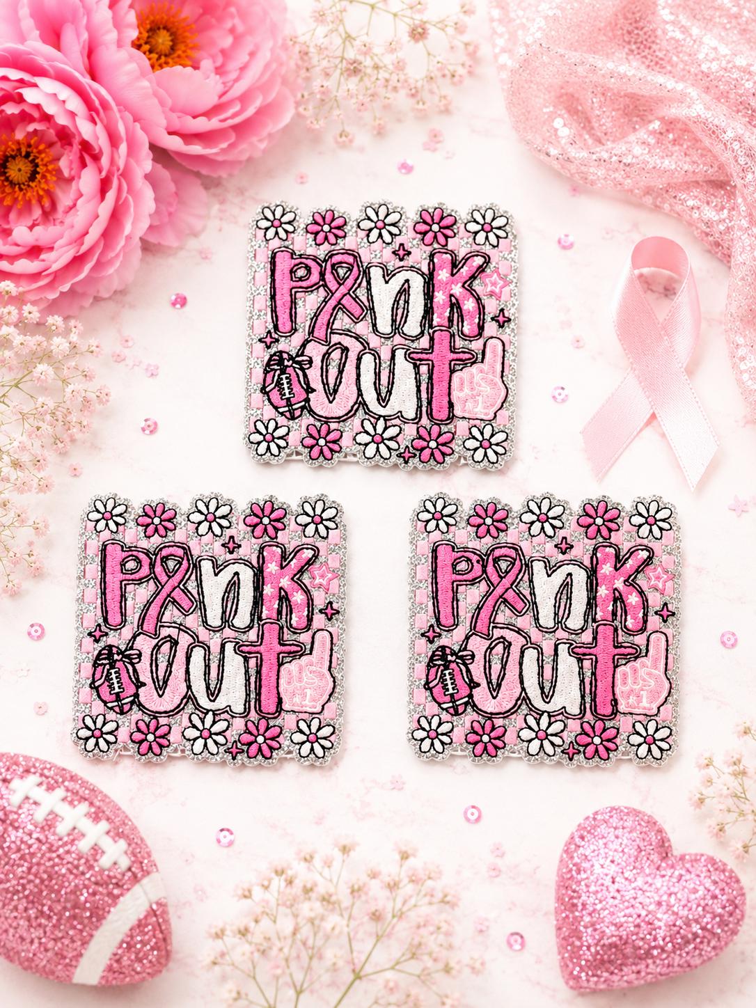 Pink Out Floral Iron-On Hat Patch