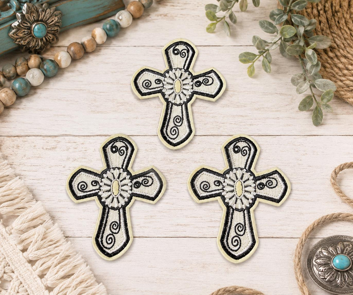 Western Cross Embroidered Patch