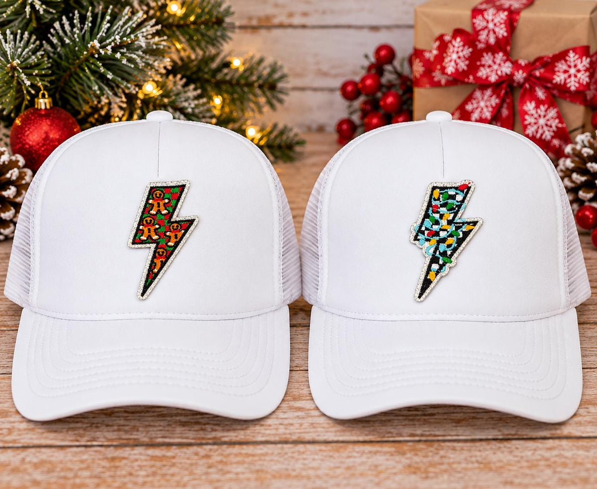 Christmas Lightning Bolt Iron-On Patches