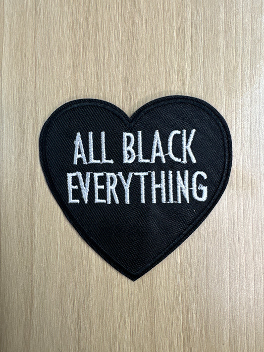 All black 2” iron on patch