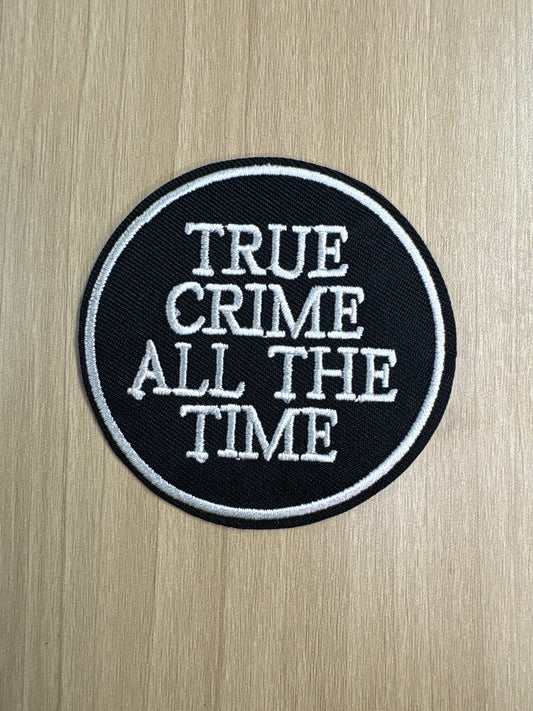 True crime 3” iron on patch