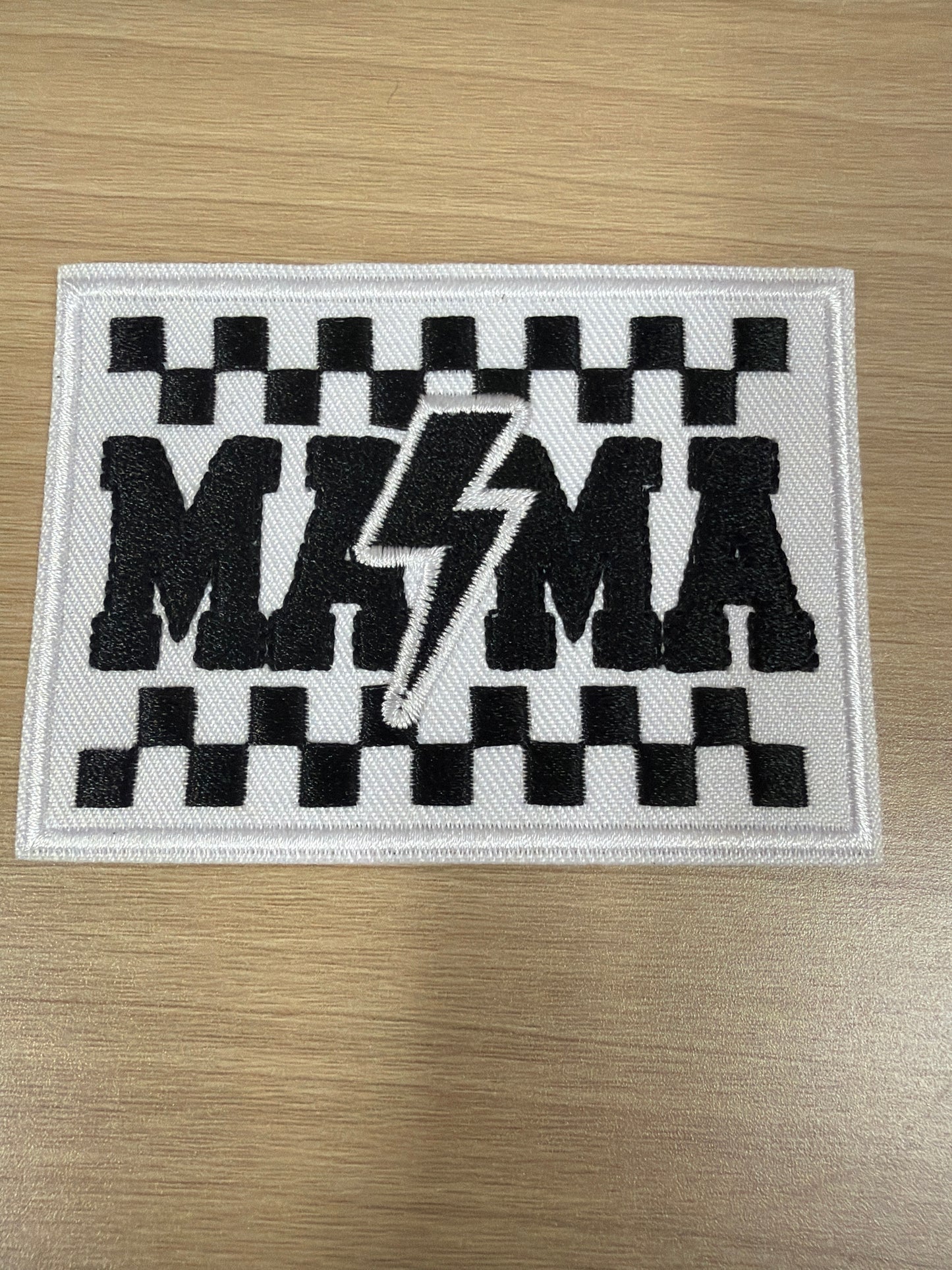 Checkered Mama Iron On Patch – Trendy Mom Aesthetic Patch