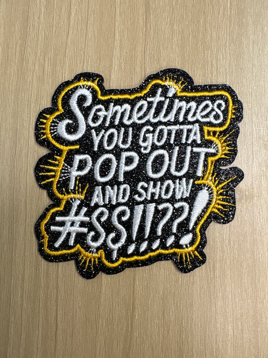 Pop out 3” inch iron on patch