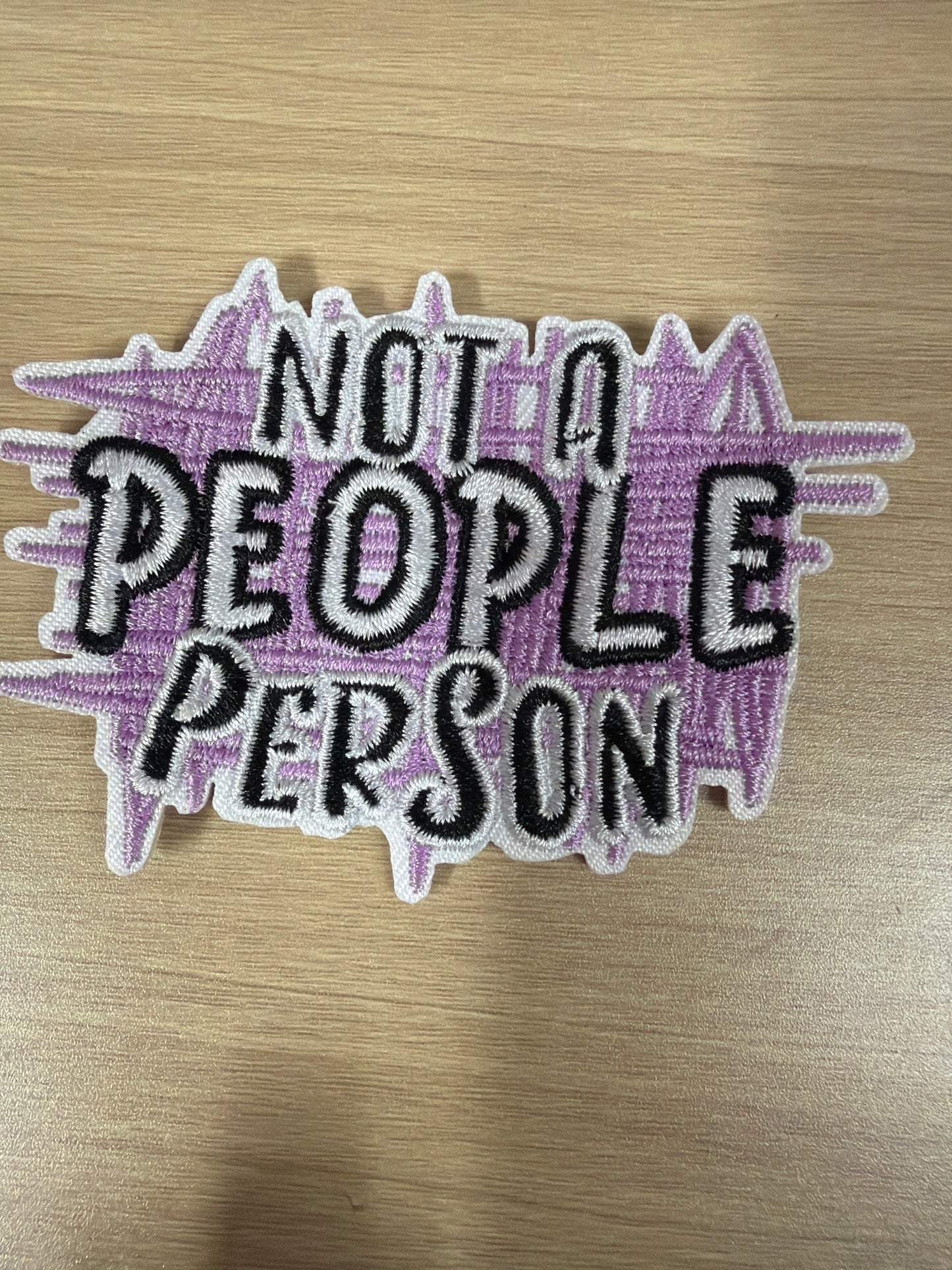 Not A People Person Funny Iron On Patch – Introvert Humor Aesthetic