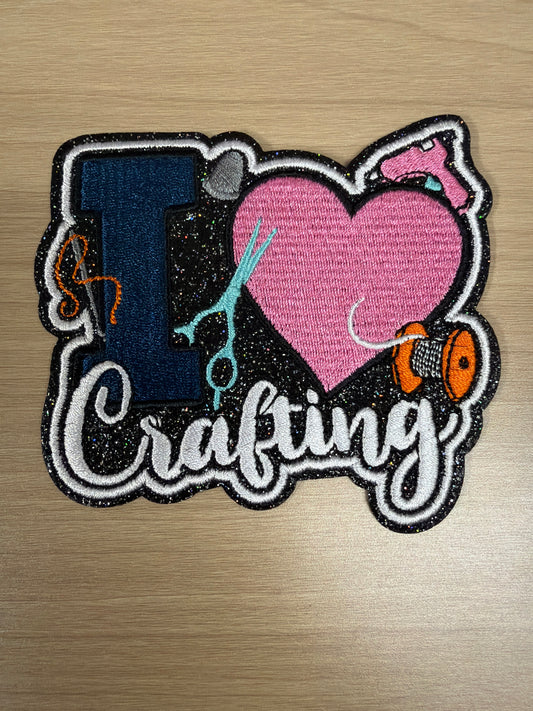 I Love Crafting Iron On Patch – Crafter Hobby Patch