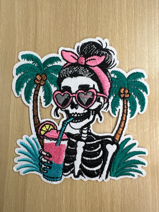 Girl skeleton 3” iron on patch