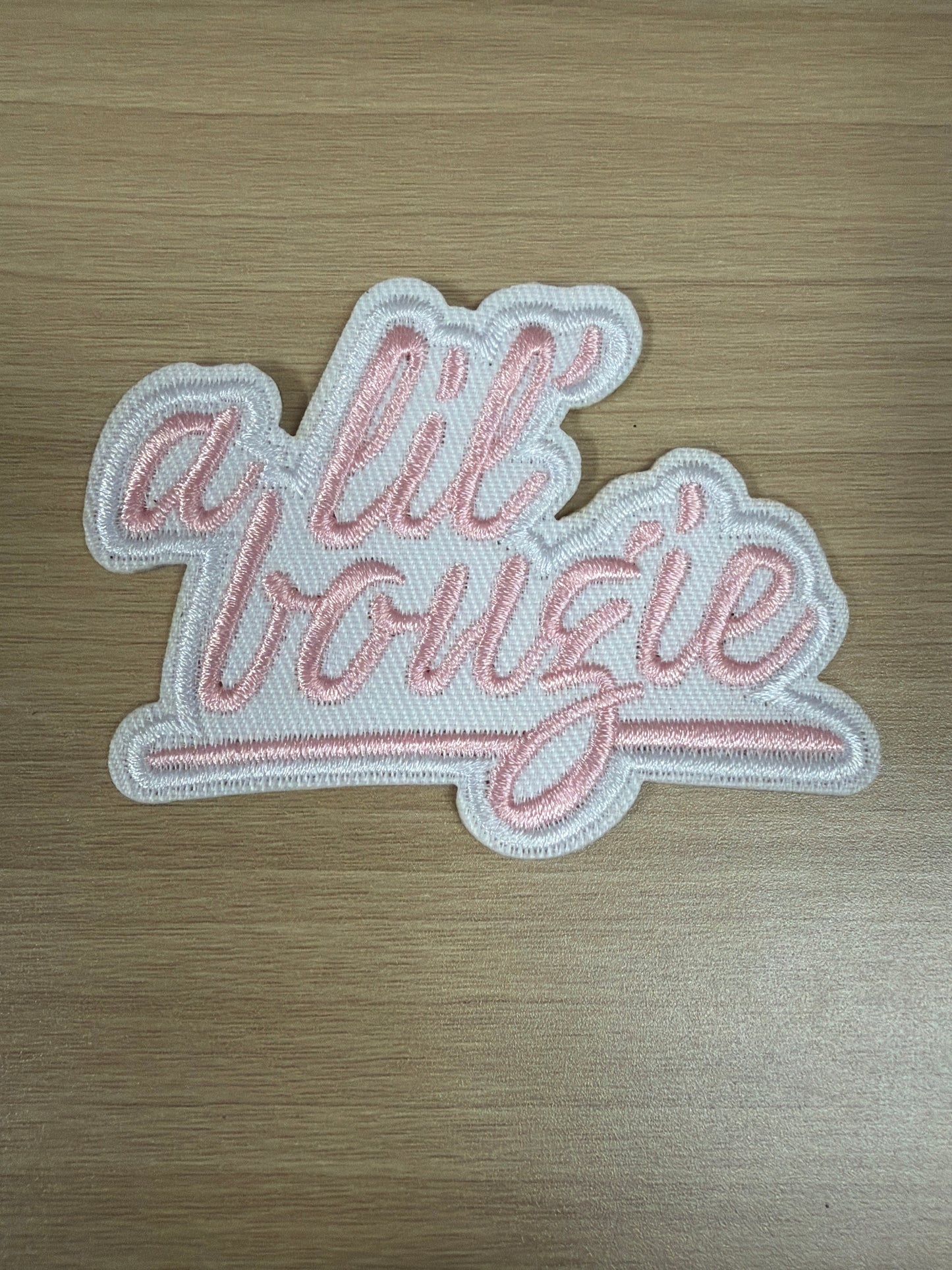 A Lil Bougie Iron On Patch – Trendy Funny Aesthetic Patch (Pink)