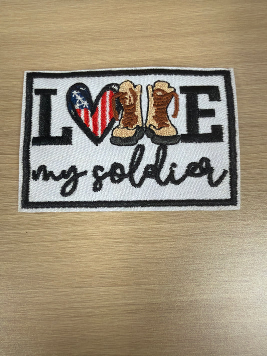I Love My Soldier Iron On Patch – Military Family Support Apparel
