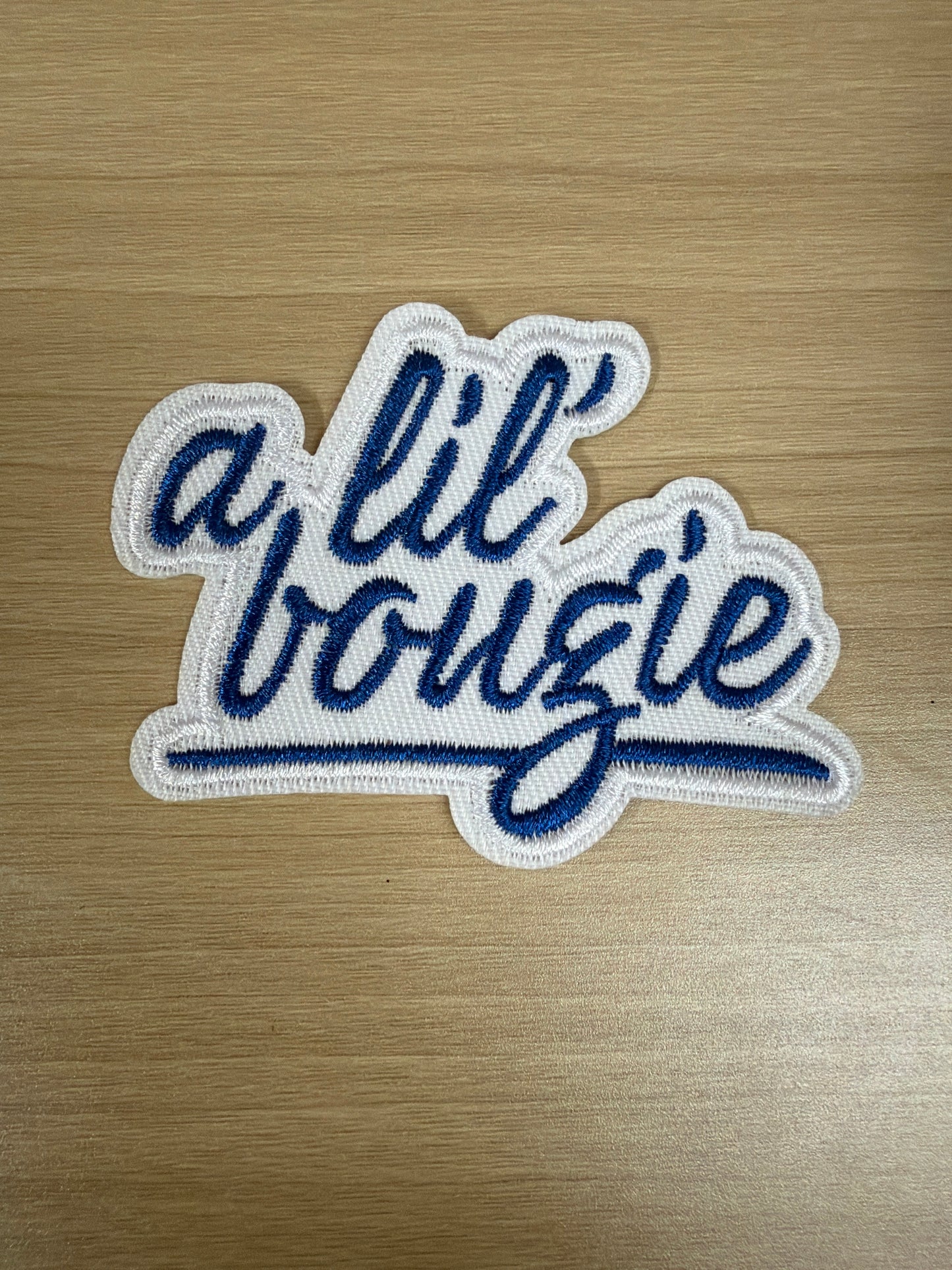 A Lil Bougie Iron On Patch – Trendy Funny Aesthetic Patch (Blue)