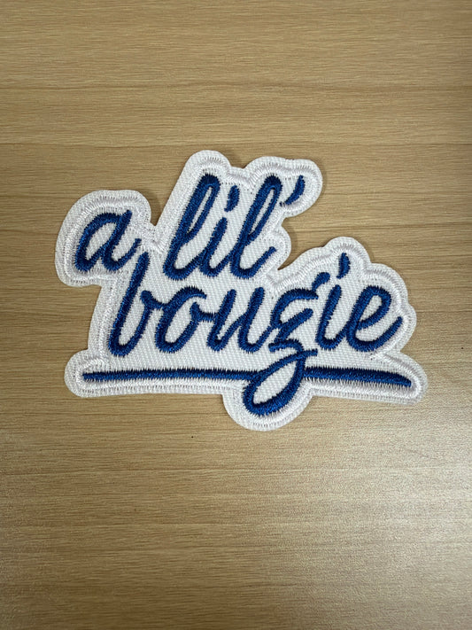 A Lil Bougie Iron On Patch – Trendy Funny Aesthetic Patch (Blue)