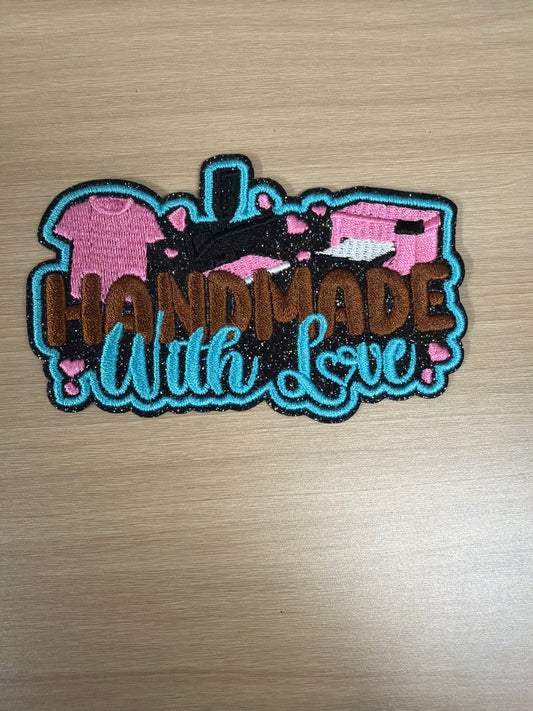 Homemade With Love Iron On Patch – Handmade Business Craft Patch