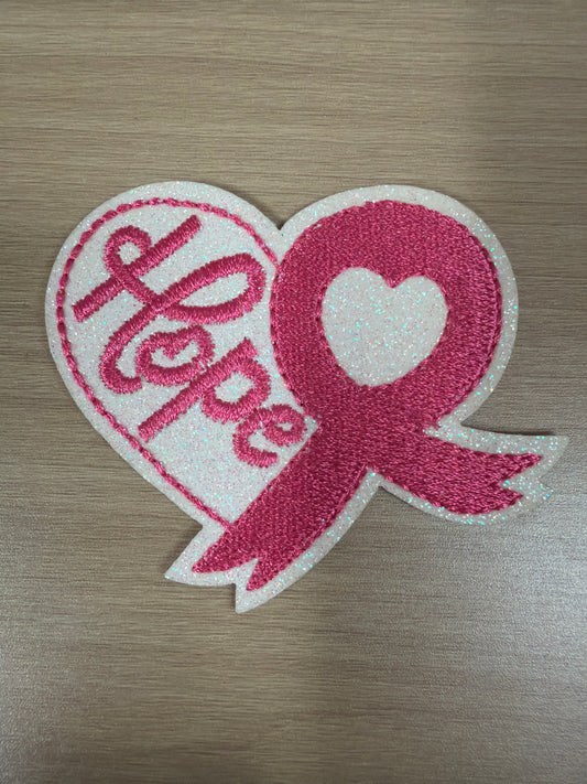 Cancer Awareness Hope Ribbon Iron On Patch – Support & Survivor Gift