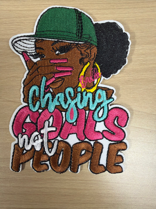 Chasing Goals Iron On Patch – Motivational Girl Boss Patch