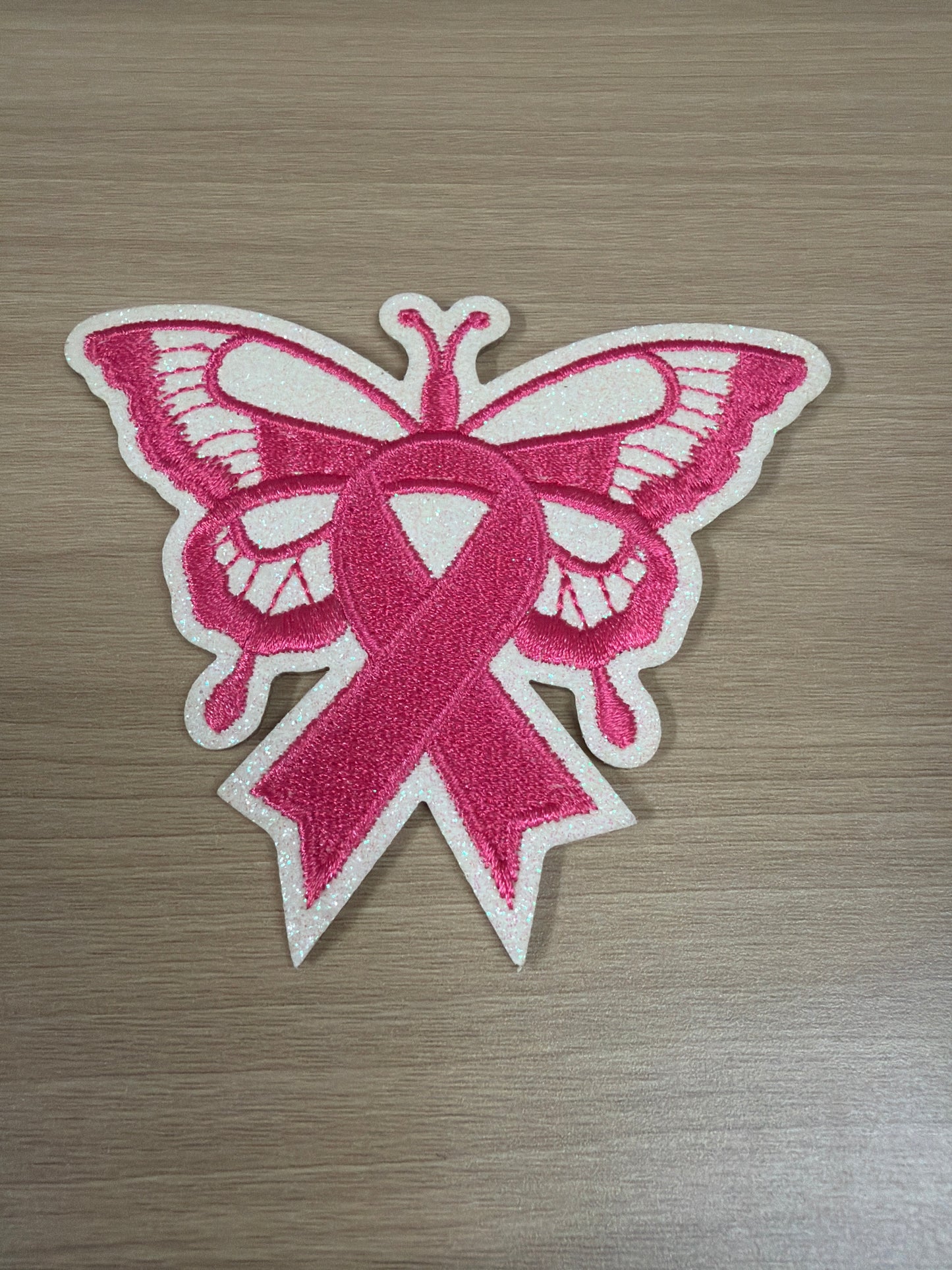Breast Cancer Butterfly Iron On Patch – Awareness Support Patch