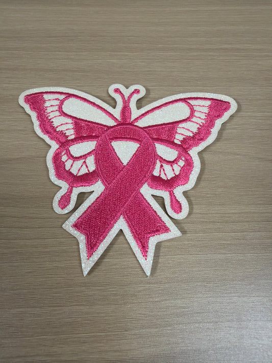 Breast Cancer Butterfly Iron On Patch – Awareness Support Patch