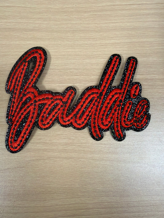 Red Glitter Baddie Iron On Patch – Trendy Girly Style