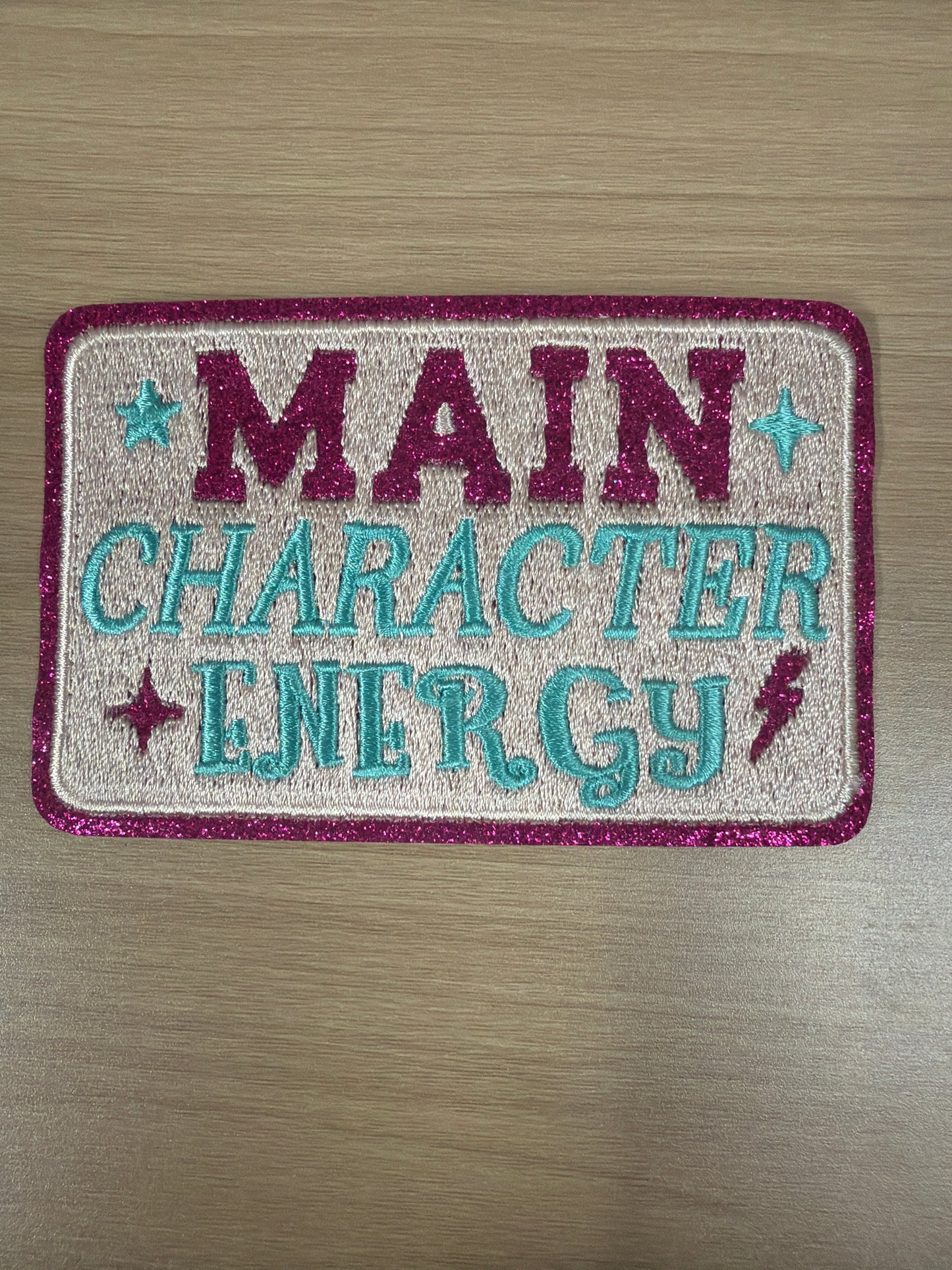 Main Character Energy Colorful Glitter Iron On Patch – Y2K Trend Style