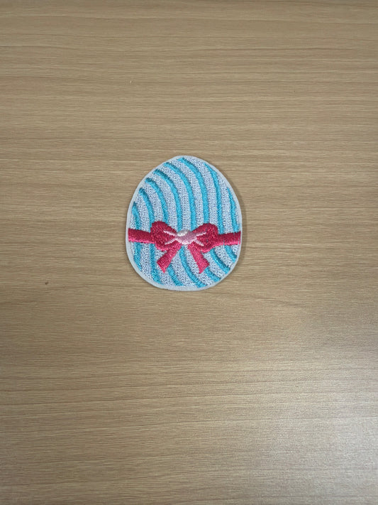 Easter Egg With Bow Iron On Patch (2")