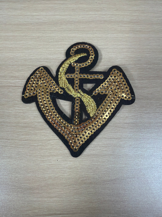 Gold Anchor Nautical Iron On Patch – Cruise & Beach Vacation Aesthetic