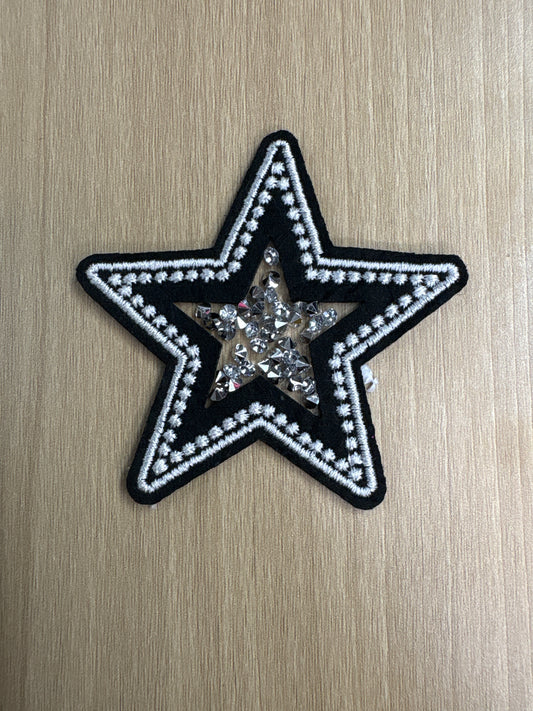 2” rhinestone stars iron on patches