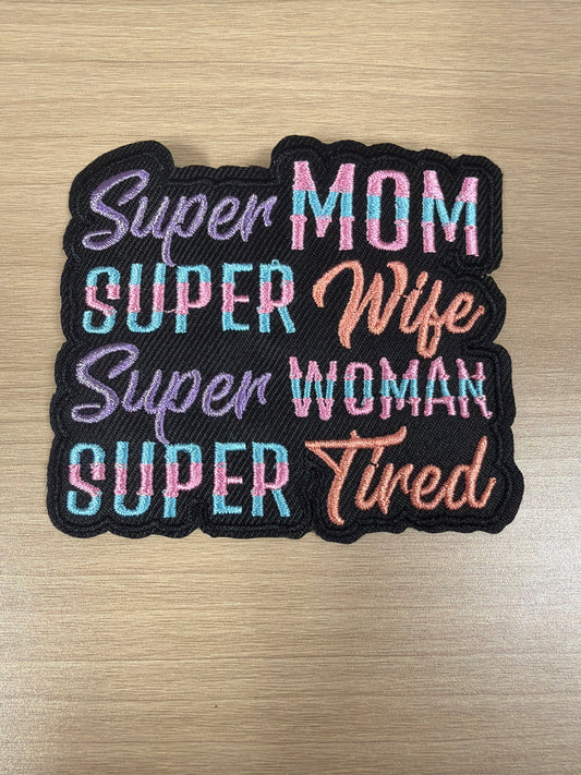 Super Mom Iron On Patch – Motherhood Cute Mom Patch