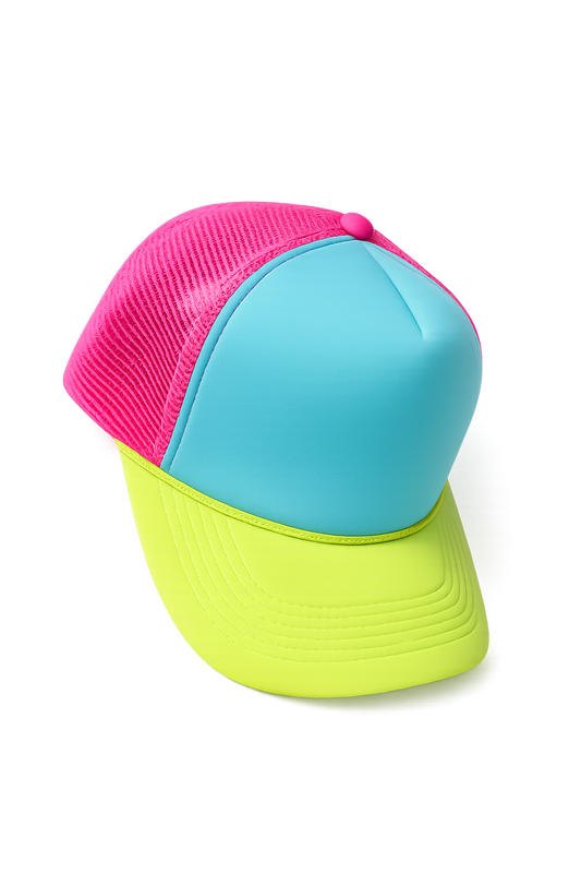 Neon Pop Trucker Hat | Custom Patch Hat Base