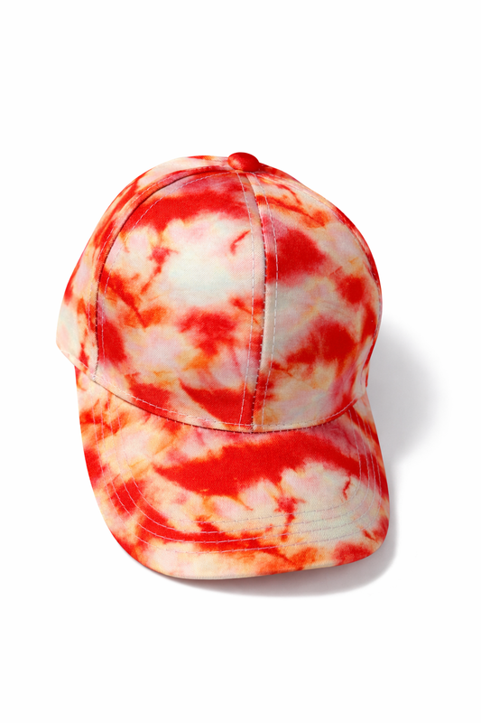 Orange Tie Dye Baseball Cap | Adjustable Strap Hat