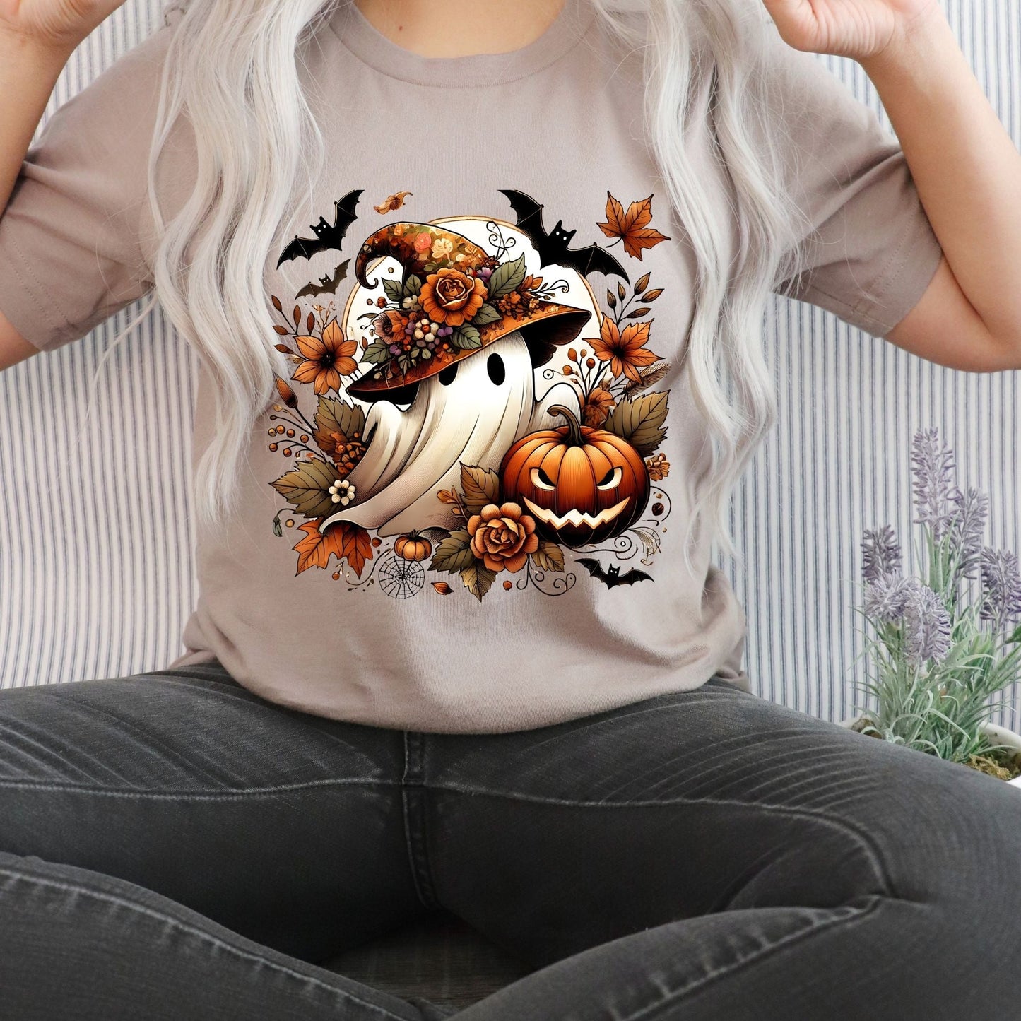 Matte DTF Ghost Floral Hat